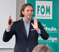 Sprach über digital Storytelling bei der Deutschen Bank: Nico Reinhold. (Foto: Tim Stender)